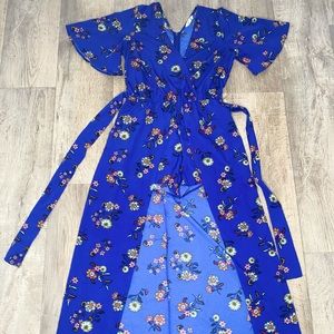 Royal Blue Romper W/ Train